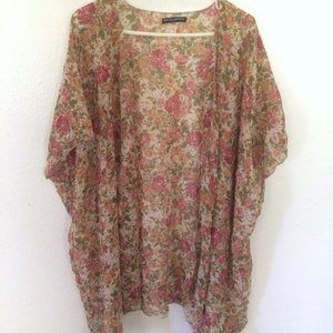 Brandy Melville Women's Floral Kimono, Long Cardigan One Size